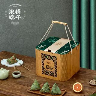 特色提篮礼品盒端午粽子包装盒咸鸭蛋通用端午节日礼品盒现货批发