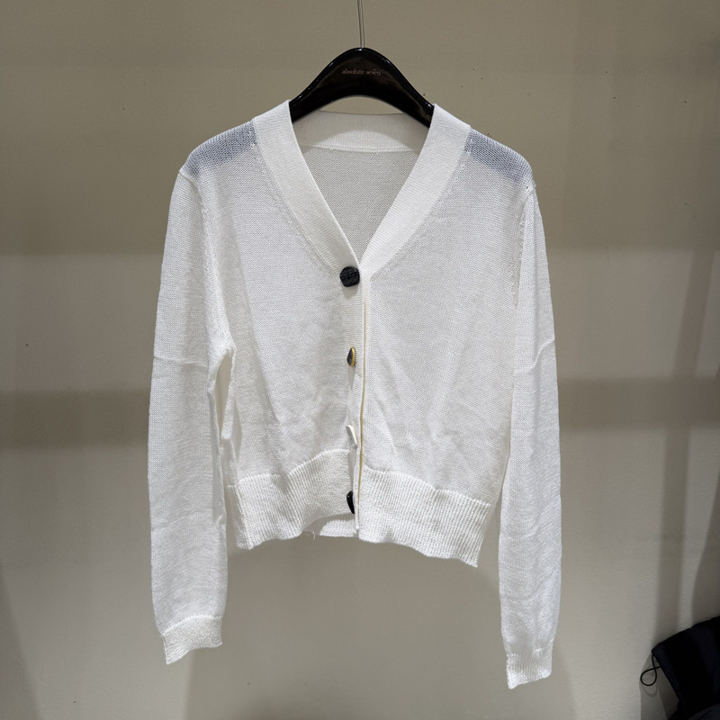 欧洲站2026春季新款时尚极简风V领纯色简约风针织开衫女款欧货