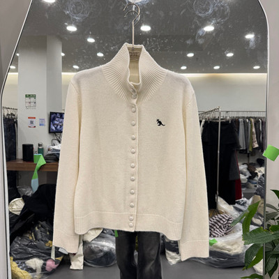 欧洲站2025冬季羊绒高领开衫女款