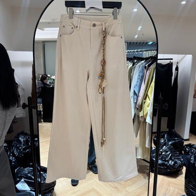 欧洲站2026春高腰系带休闲裤女款