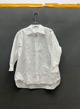 欧洲站2026春季新款时尚翻领单排扣纯棉长袖衬衫女款欧货68253