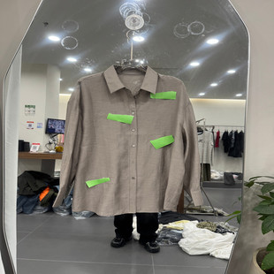 欧洲站2026春季新款时尚新都市主义衬衫女长袖宽松百搭上衣