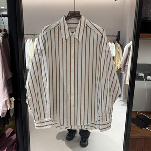 新款 女款 时尚 衬衫 欧货2368 翻领竖纹风长袖 复古欧洲站2026春季