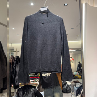 新款 女款 时尚 纯色宽松羊毛针织衫 欧货2635 圆领长袖 欧洲站2025冬季