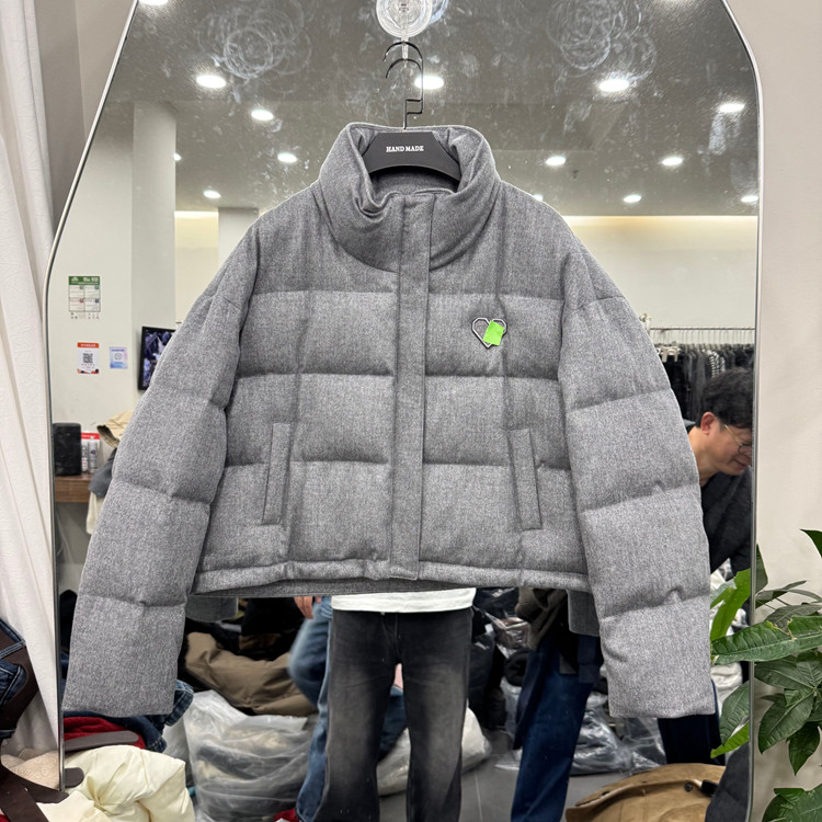 欧洲站立领宽松面包服鹅绒外套女