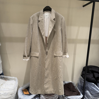 欧洲站2026春长款双排扣风衣女