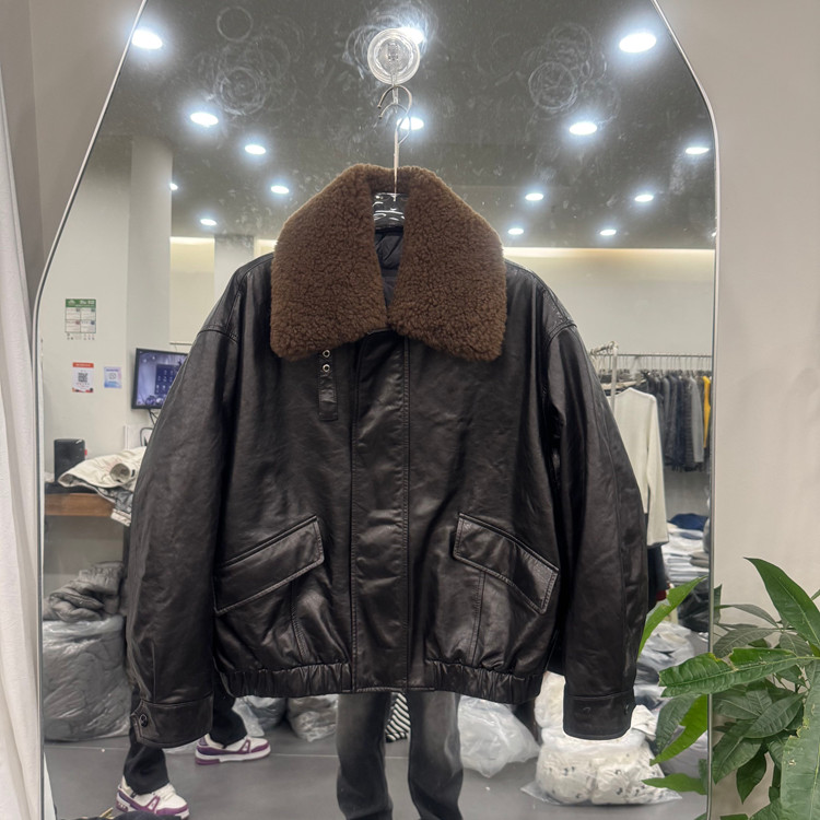 欧洲站翻毛领羊毛羊皮鹅绒外套女