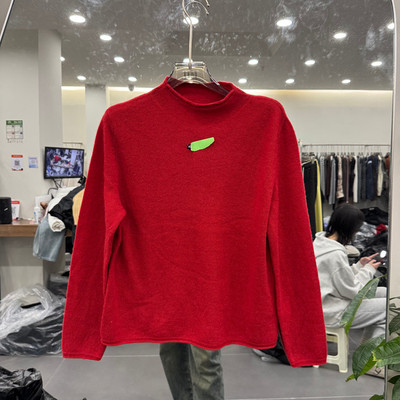 欧洲站2025冬季半高领羊绒针织衫