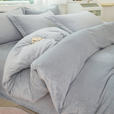 冬天双面加绒加厚牛奶绒被套单件