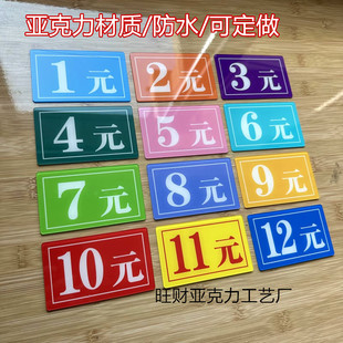 牌1元 价格标识牌折扣促销 2元 4元 价格牌提示牌墙 3元 亚克力数字号码