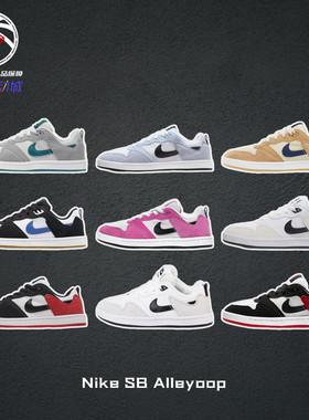 正品耐克Nike SB Alleyoop黑白红蓝低帮运动板鞋男女子CJ0882-102