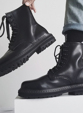 Trendsetters！逆天颜值~随意搭配~情侣厚底英伦工装增高马丁靴子