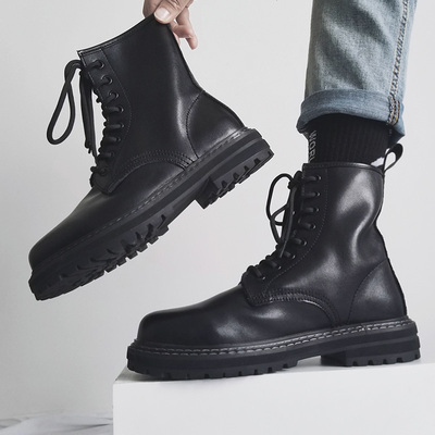 Trendsetters！逆天颜值~随意搭配~情侣厚底英伦工装增高马丁靴子
