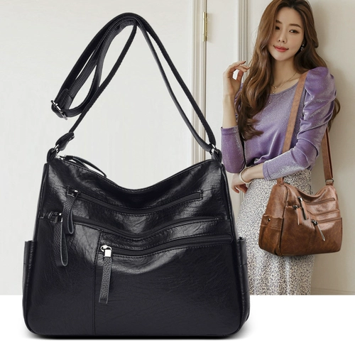 Кенгуру, кожаная вместительная и большая сумка через плечо, из натуральной кожи