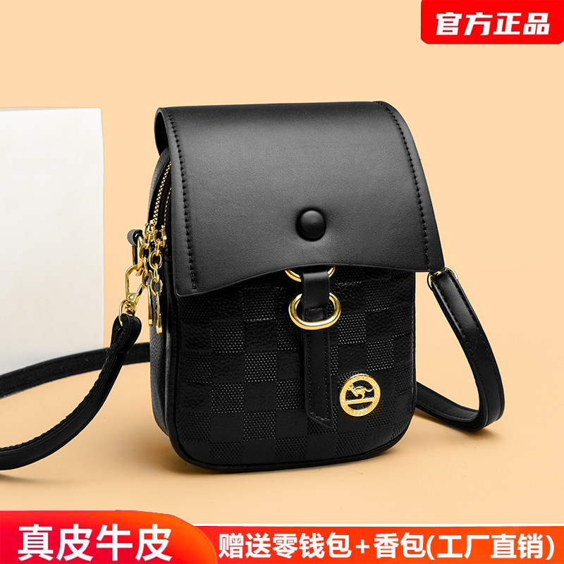 真皮手机包女2025新款小众百搭时尚迷你小方包轻便单肩斜挎包小包
