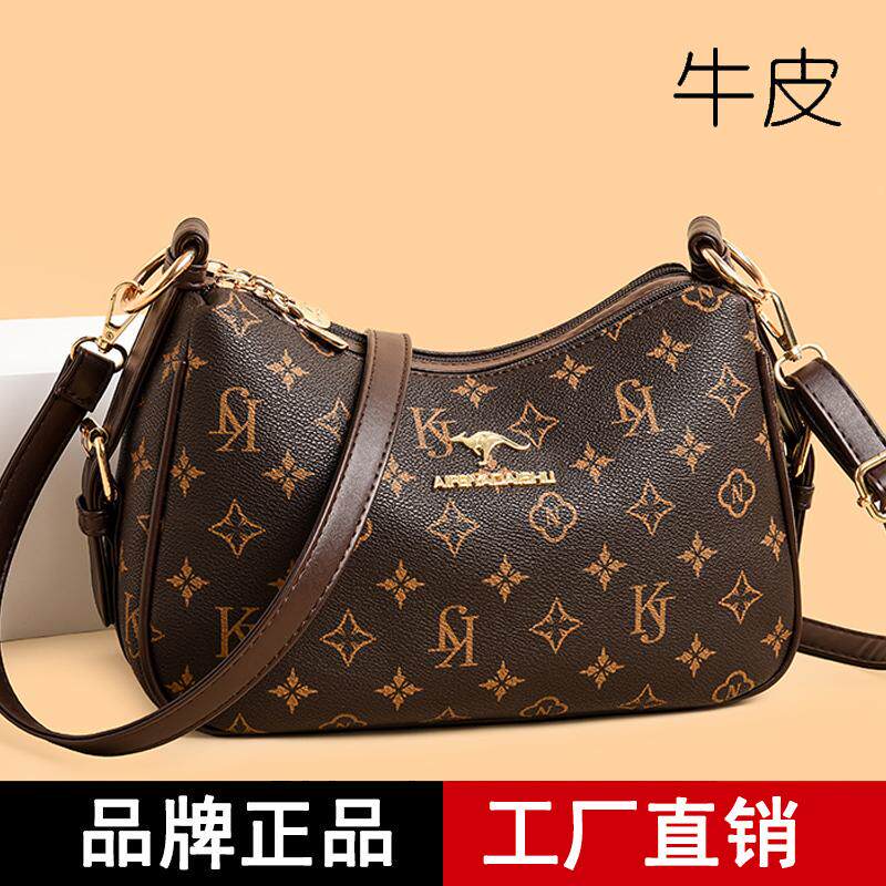 中老年女包妈妈包2024新款真皮斜挎包女多层大容量婆婆软皮单肩包