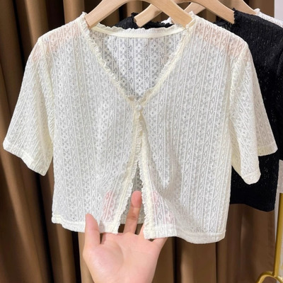 蕾丝短袖开衫女夏季配裙子防晒