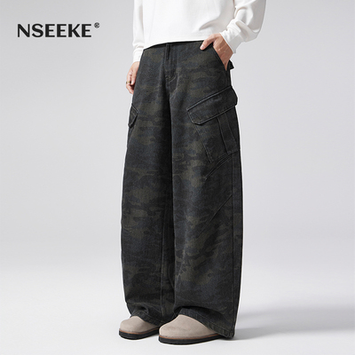 美式迷彩工装裤男款弯刀裤子