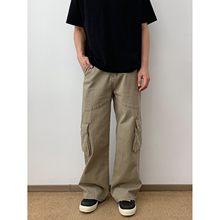 NSEEKE美式卡其色工装裤男款休闲宽松直筒复古vibe多口袋潮牌裤子