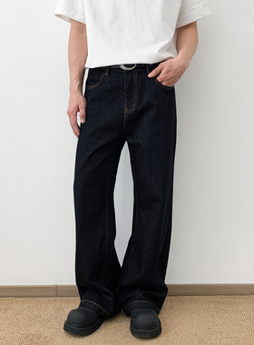 NSEEKE美式高街丹宁原色牛仔裤男生潮牌春夏季休闲长裤子宽松直筒