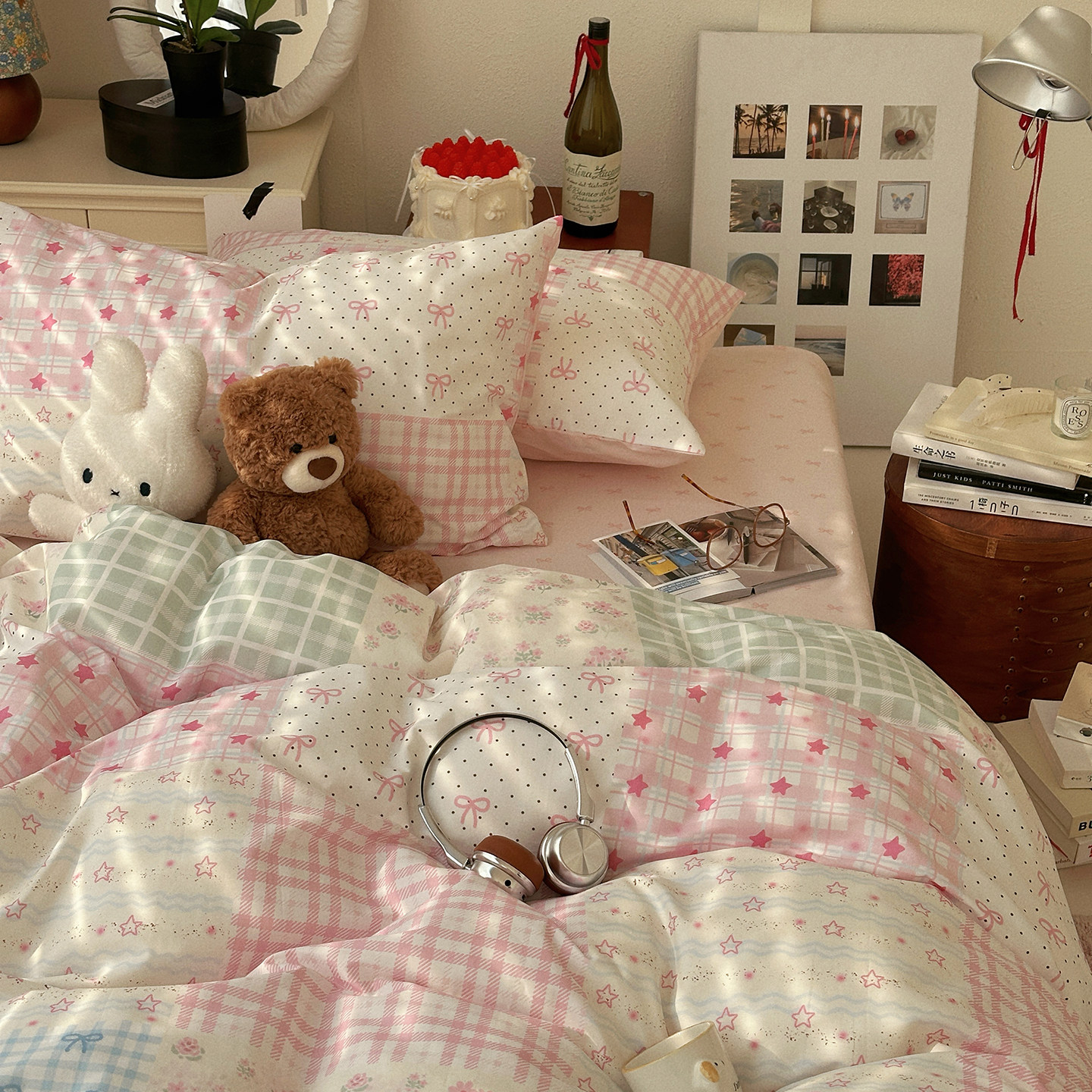 收集春天 纯棉清新全棉40支三四件套被套床单博主ins韩系可爱少女,床上用品,床品套件/四件套/多件套,淘宝优惠券,粉丝福利购,淘宝优惠卷