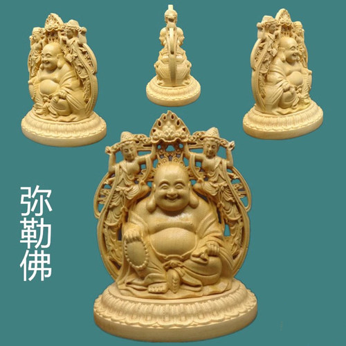 古色保平安佛像木雕招财实木摆件