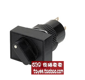 tayee上海天逸16mm三档开关LA42(B)X3J-22三位旋钮开关矩形旋钮