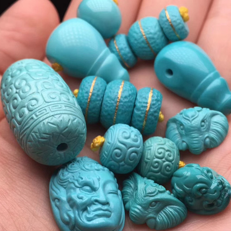 华晨宇的家乡竹山原矿绿松石圆珠配饰无事牌老型手链背云貔貅界面