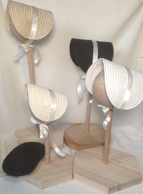 蜉蝣小居bjd娃用波奈特草帽DD3分叔4分6分小布棉花娃娃帽子片人用