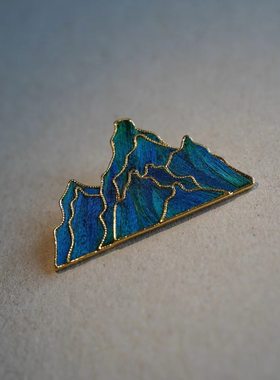 手工仿点翠孔雀羽毛胸针千里江山旗袍配饰古典女款男款通用胸花