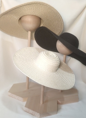 蜉蝣小居bjd娃用道具宽边大檐草帽DD3分叔4分6分小布棉花娃娃帽子