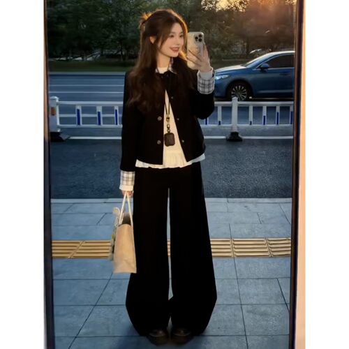 早春韩系香风短款夹克女小个子