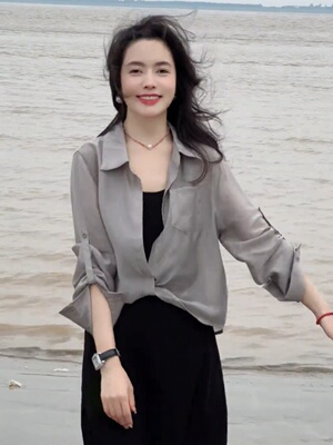 休闲天丝防晒2026夏季新款衬衫