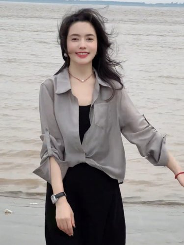 休闲天丝防晒2024夏季新款衬衫