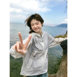 防晒衣女2025新款夏季韩系宽松学生户外透气轻薄防晒衫外套小个子