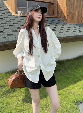 早初春法式独特漂亮上衣衬衣女通勤穿搭2026新款白色长袖衬衫外套