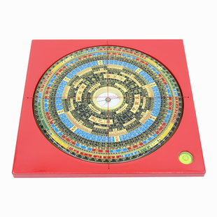 易仙强磁针6寸2三元罗盘综合精准指针纯铜时宪红色电木罗庚盘摆件