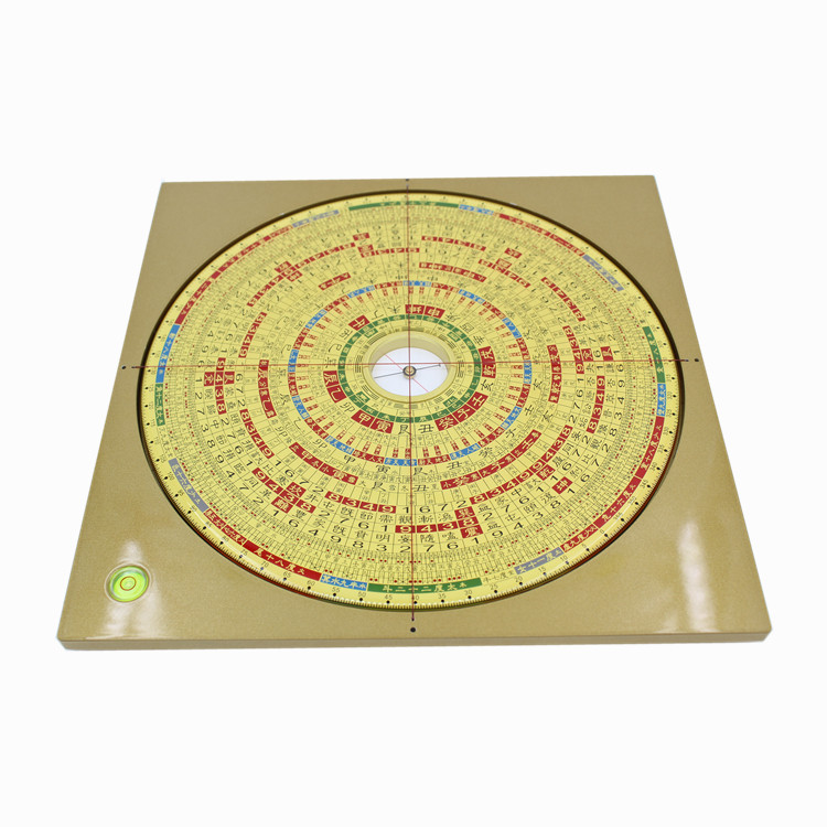 易仙强磁针8寸6综合23层罗盘金色铝合金三元三合盘针精准中式摆件