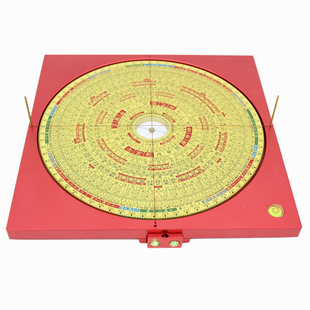 易仙强磁针8寸6三元激光罗盘曾子南款红色铝合金盘高精度中式摆件