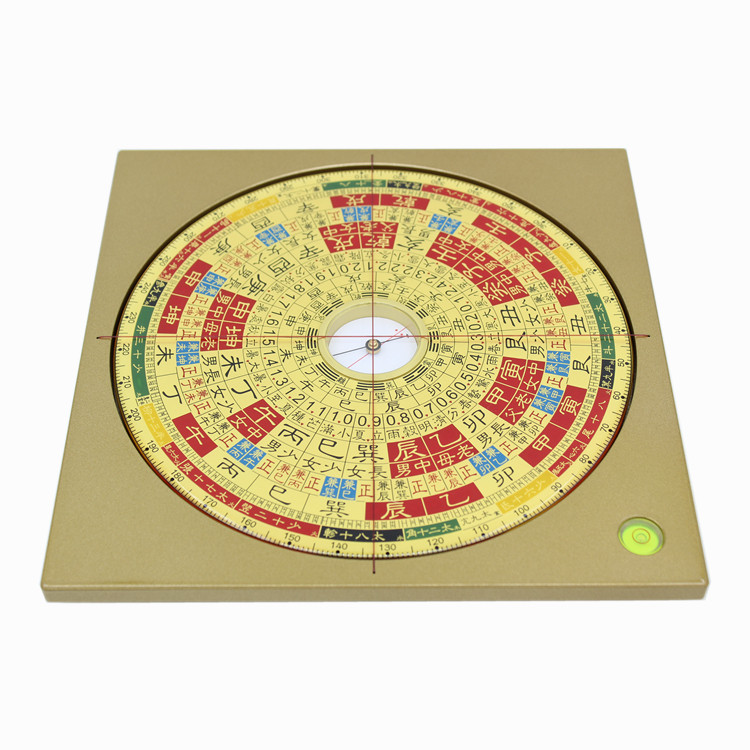 易仙7寸2周易八挂理气强磁针罗盘d佘逢春精准金色电木罗庚盘 摆件