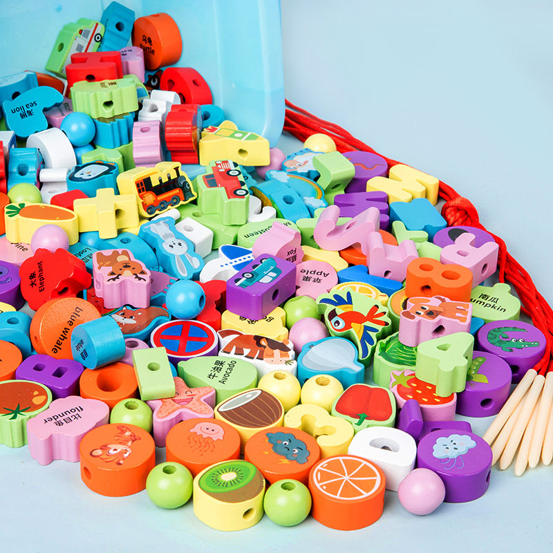 串珠儿童玩具益智早教1到3岁宝宝精细动作训练专注力穿线积木礼物,玩具/童车/益智/积木/模型,儿童串珠/绕珠,淘宝优惠券,粉丝福利购,淘宝优惠卷