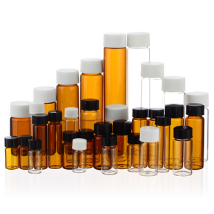 PE垫 带盖试管试剂瓶 60ml玻璃透明瓶 盒棕色样品瓶菌种瓶 玻璃螺口瓶西林瓶3 100只