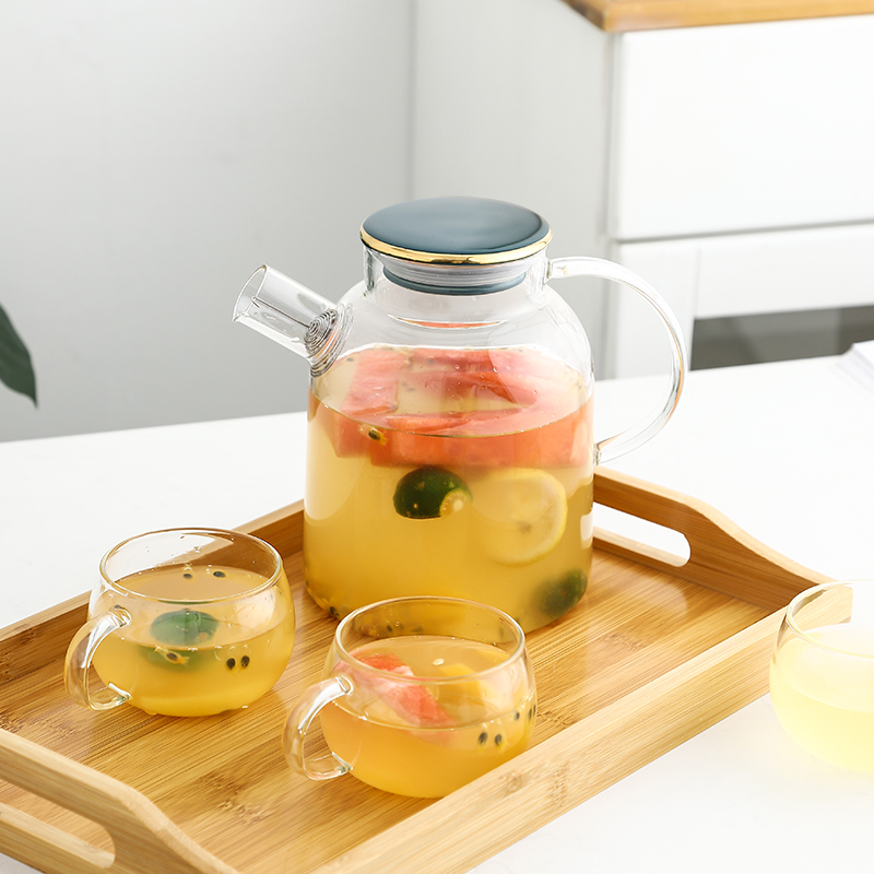 北欧风玻璃开水壶耐高温加热套装
