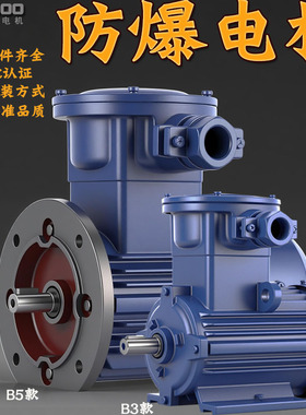 YBX粉尘防爆电机380v三相隔暴电动机马达0.75/3/11/1.5/2.2/4/5.5