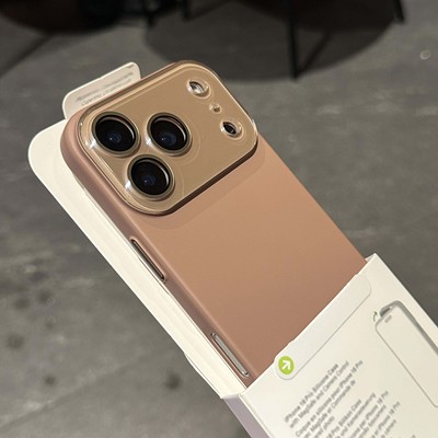 轻奢高级感奶茶色适用苹果17pro手机壳Air新款iphone16promax肤感磨砂15简约14plus带全包水晶镜头膜13小众12