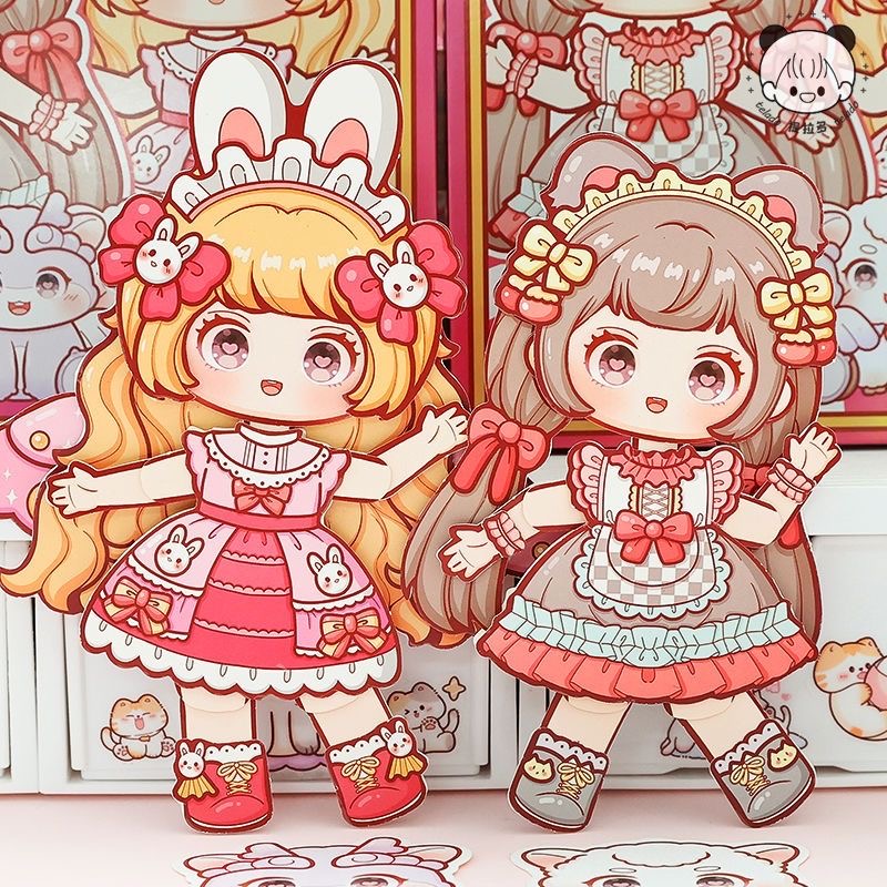 提拉多可动纸偶人创意可爱女孩人偶纸片人儿童diy拼贴自制娃娃