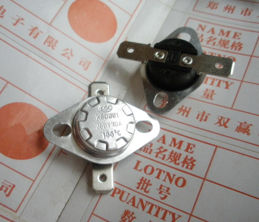 KSD301 10A 140 145 150 160 180 185度温控器 常闭 纽扣温控开关