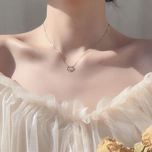 WF 925纯银闪钻星球项链简约设计小众ins锁骨链女轻奢韩版个性 通