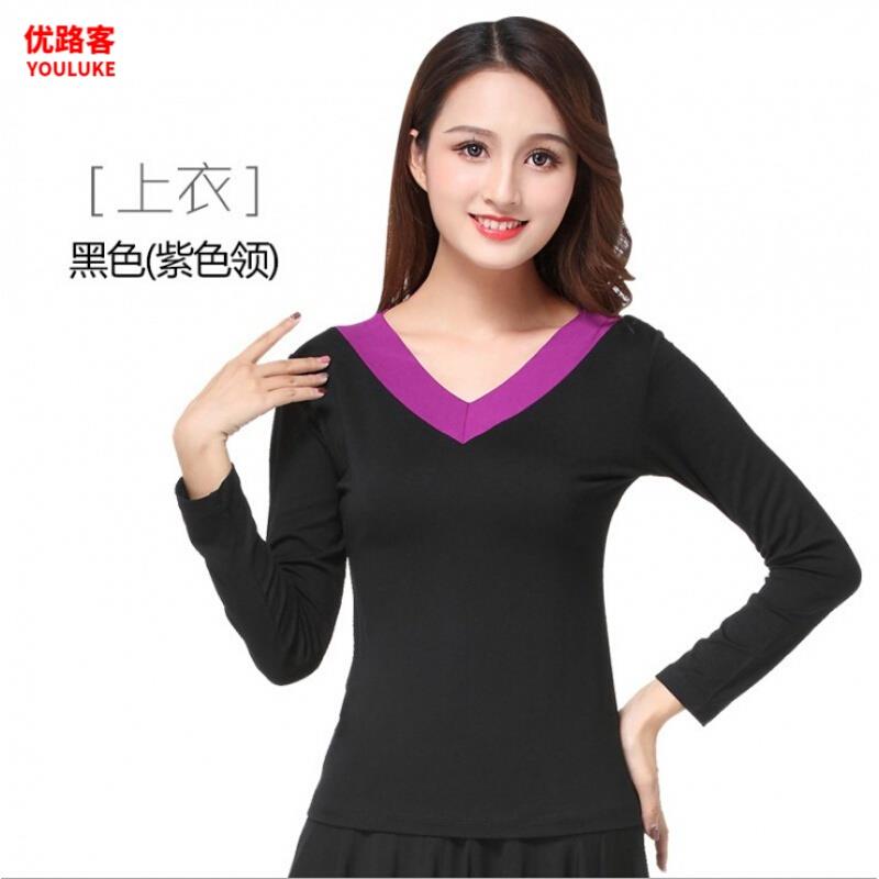 宽松大码长袖舞蹈服 2019春夏季新款广场舞服装女上衣宽松中老年