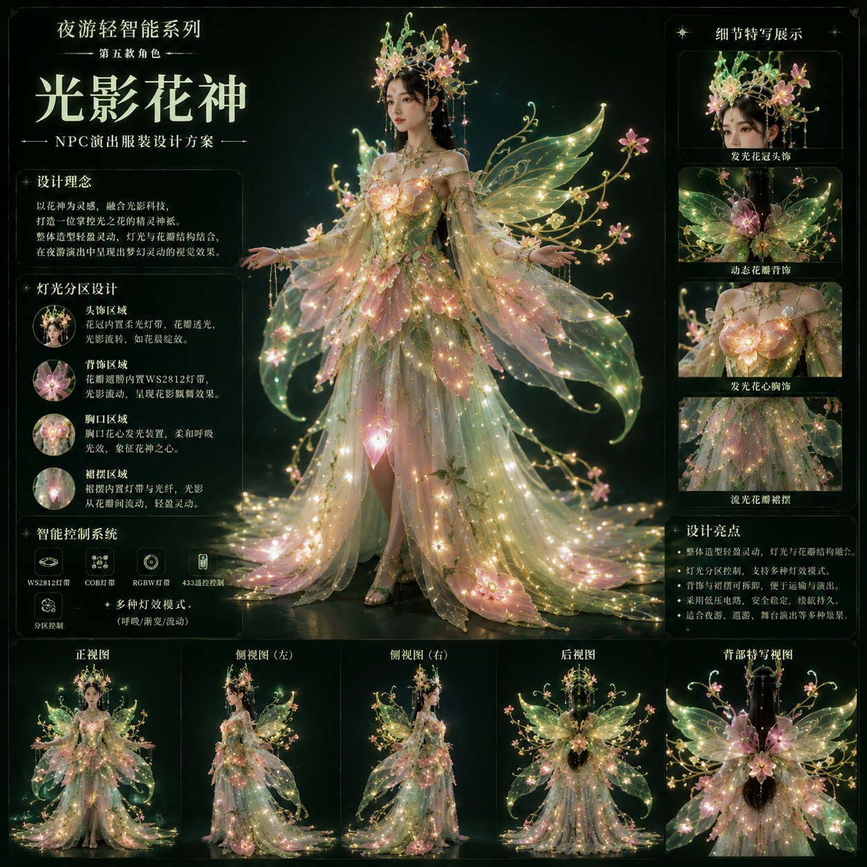 丽晨达羽光影花神NPC巡游演出服图片